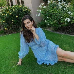 Long Slv Ruffle Backless mini dress